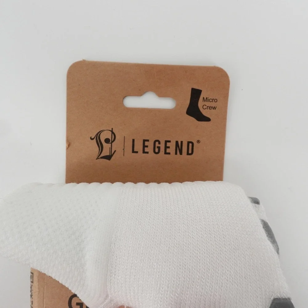 Legend Eco-Grip Train Bamboo Performance Grip Socks White Men 10-12.5 NEW